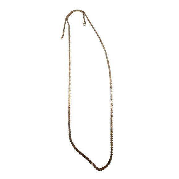 Vintage 14kt Gold Marked Herringbone Chain Necklace (A5311) - Picture 1 of 4